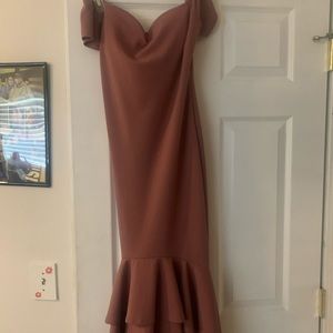 Midi-length off the shoulder party dress